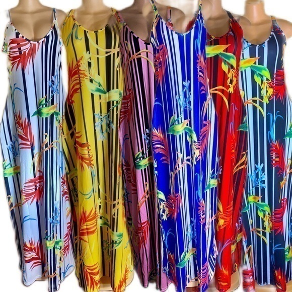 Floral Printed Boho Sundresses Casual Maxi Dress with Pockets - Picture 9 of 9